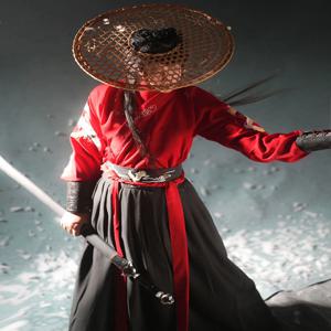 2024 중국 가운 고대 기사 Hanfu 남자 여자 Aldult 기모노 검객 Hanfu 전통 빈티지 민족 코스프레 댄스 의상