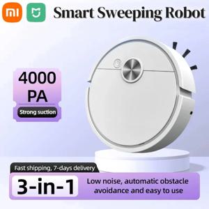 Xiaomi 스마트 청소 로봇 3 in 1 4000 Pa 강력한 흡입 진공 청소기 사용하기 쉬운 홈 바닥에 적합 애완 동물 헤어 카펫