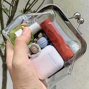 1pc PVC 지우기 미니 동전 지갑 ortable 미니 방수 화장품 보관 여행 메이크업 가방 여자와 여자 ﻿