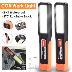 1/2/4/8PCS 밝은 COB LED 작업 조명 자동차 정비사 램프 USB 충전식 손전등 자기 토치 비상 조명 경고등