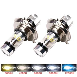 2Pcs LED H4 H7 자동차 헤드 라이트 H11 H8 H9 H10 H1 H3 자동차 안개 전구 9005 9006 자동 운전 러닝 램프 12000LM 80W 12V