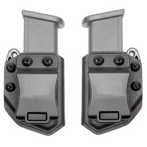 전술 IWB OWB 9mm .40 범용 벨트 클립 싱글 더블 스택 매거진 파우치 홀스터 매거진 캐리어 홀더 권총 총