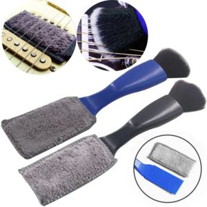 1PCS 더블 헤드 기타 청소 브러시 ​​기타 케어 문자열 Fretboard 악기 청소 브러시에 대 한 먼지 브러시