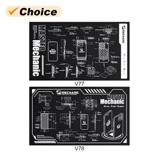 MECHANIC V77 V78 V79 휴대 전화 유지 보수 용 다기능 수리 작업 매트 부드러운 단열 마더 보드 고정 패드
