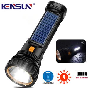 다기능 태양 LED 손전등 Lanterna 야외 장거리 토치 비상 보조베터리 LED 태양 손전등