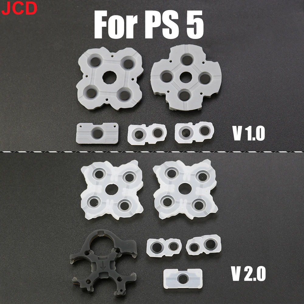 JCD 1 세트 실리콘 전도성 고무 접착 버튼 패드 키패드 PS5 1.0 2.0 V1 V2 BDM-020 컨트롤러 게임 패드 액세서리