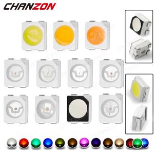 100Pcs 3528 SMD LED 다이오드 칩 따뜻한 흰색 빨간색 녹색 파란색 노란색 오렌지 UV 보라색 핑크 RGB PLCC2 PLCC-4 램프 빛 구슬 방출