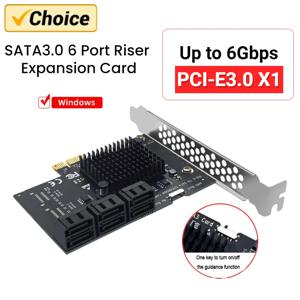 SA3112J PCIE 어댑터 2/6/12/16/20 포트 PCI-Express x1-sata 3.0 확장 카드 6Gbps 고속 애드온 카드, PCI-E X4 X8 X16 포함