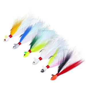 Inchiku 지그 헤드 바다 낚시 워블러 미끼 여러 가지 빛깔의 송어베이스 지그 낚시 헤드 후크 낚시 Bucktail 지그 낚시 액세서리