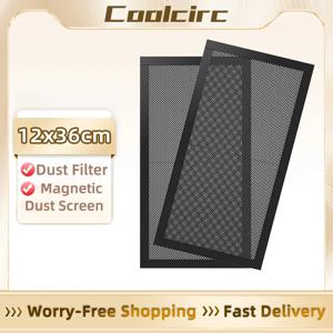 컴퓨터 쿨러 팬용 Coolcirc 먼지 필터 12x36cm 마그네틱 프레임 PC 팬 먼지 메쉬 PC 쿨러 필터 방진 PVC 커버