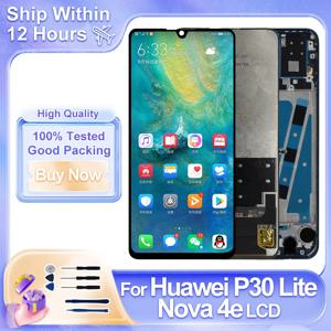 화웨이 P30 라이트용 LCD 디스플레이 터치 스크린 디지타이저 교체, 화웨이 노바 4E 디스플레이 MAR-LX1 MAR-AL00 MAR-LX2, 6.15 인치