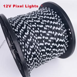 DC12V 3PIN 15/20/25/30mm/50mm/100mm 피치 WS2811 WS2812 LED 페블 픽셀 스트링 라이트 RGB 주소 지정 가능 풀 컬러 IP67 블랙 와이어