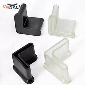 2-10Pcs L 유형 고무베이스 미끄럼 방지 발 패드 슬롯 앵글 바 삼각형 피트 선반 철 침대 발 커버 보호 고무 슬리브