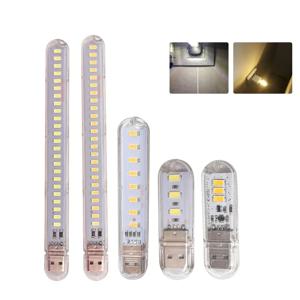 24/8/3LED 미니 USB LED 책 빛 RGB 울트라 브라이트 독서 램프 SMD 전구 보조베터리 노트북 노트북 휴대용 야간 조명