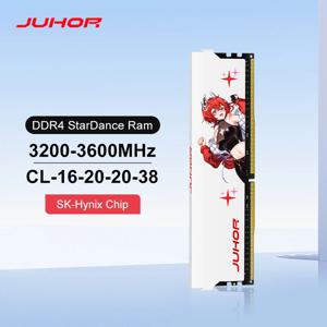 JUHOR 메모리 램, 데스크탑 컴퓨터 게임용 듀얼 채널 메모리, DDR4 (8GX2), 3200MHz (16GX2), 3200MHz, 3600MHz, 8GB, 16GB