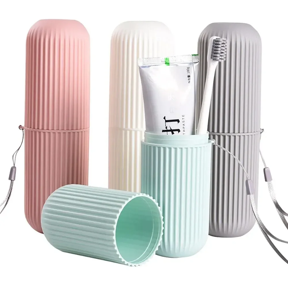 1pc 휴대용 칫솔 컵 욕실 치약 홀더 보관 케이스 상자 주최자 여행 세면 용품 보관 컵 새로운 크리 에이 티브