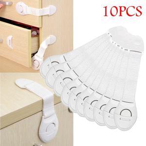 10pcs 어린이 안전 캐비닛 잠금 아기 증거 보안 수호자 서랍 도어 캐비닛 잠금 플라스틱 보호 어린이 안전 도어 잠금 장치