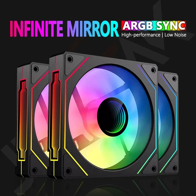 TEUCER PRISM 컴퓨터 섀시 팬 12cm ARGB 5V 3PIN 조용한 냉각 팬 PWM 조명 동기화