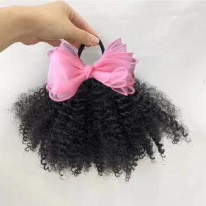 2pcs/럭셔리 키즈 헤어 번즈 키즈 아프로 퍼프 부드러운 자연 인간의 머리카락처럼 손 느낌 말리 킨키 벌크 헤어 소녀 탄성