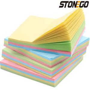 STONEGO 여러 가지 빛깔의 메모 패드 스티커 용지 사무용 문구 100 페이지 포켓 메모장 스티커 메모