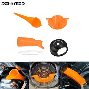 오토바이 기본 케이스 오일 채우기 깔때기 오일 필터 커버 깔때기 세트 Harley Touring Dyna Sportster XL883 Softail Fat Boy FLHT