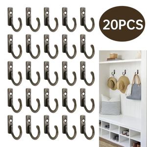 20Pcs 빈티지 후크 벽 걸이 곡선 버클 경적 잠금 걸쇠 후크 나무 보석 상자 가구 홈 장식