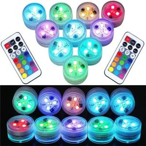원격 제어 CoSubmersible 3 LED 수중 조명 배터리 RGB 야간 조명 물고기 탱크 수영장 웨딩 파티 램프