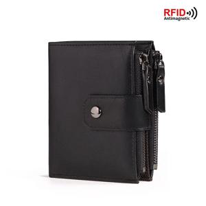 2024 새로운 남성용 동전 지갑 지갑 RFID 차단 지퍼 빈티지 PU 가죽 지갑 신용 카드 소지자 돈 가방 지갑 남자