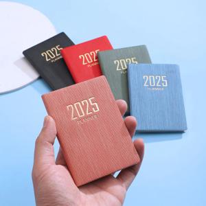 2025 A7 어젠다 북 휴대용 PU 커버, 주간 플래너, 할 일 목록, 영어 메모장 달력, 학교 사무용품