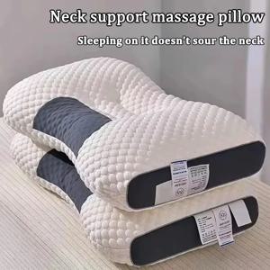 경추 정형 목 베개, 수면 보조 보호 목 베개 가정용 대두 섬유 SPA 마사지 베개 수면