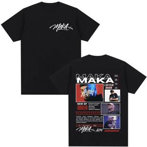 Rapper Maka Aura 2025 투어 Merch T 셔츠 남성 여성 패션 빈티지 스트리트 T 셔츠 캐주얼 코튼 반소매 T 셔츠 streetwear