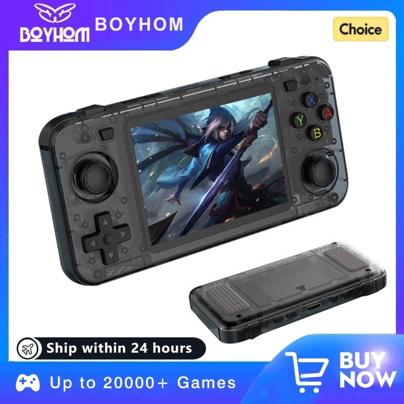 R36H 레트로 핸드 헬드 비디오 게임 콘솔 PS1/PSP/DC/N64/SS 용 3.5 인치 IPS 스크린 10000 + 게임 ARKOS 에뮬레이터