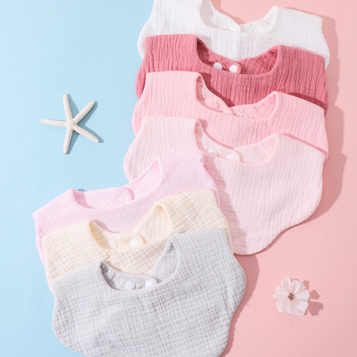 무작위 3pc 아기 Bibs 유아 Burp Cloths Stuff Feeding Drool Bandana 타액 수건 유아 프릴 솔리드 컬러 Bib 베이비 액세서리
