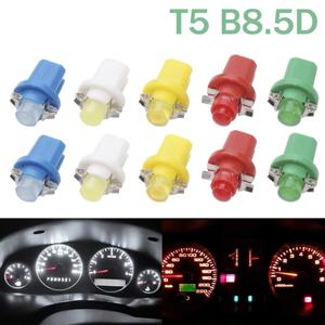 10Pcs T5 B8.5D LED 라이트 자동차 속도 조명 전구 자동차 인테리어 램프 액세서리 대시 보드 사이드 스위치 램프 12V