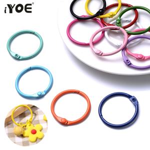 10pcs 25mm 혼합 색상 라운드 랍스터 걸쇠 스프링 게이트 잠금 키 커넥터 걸쇠 오픈 링 DIY 키 체인 결과 만들기