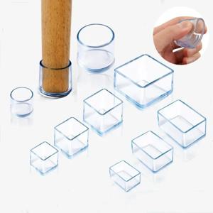 16Pcs 투명 가구 피트 모자 의자 테이블 소파 미끄럼 방지 음소거 고무 다리 매트 나무 바닥 스크래치 보호기 패드