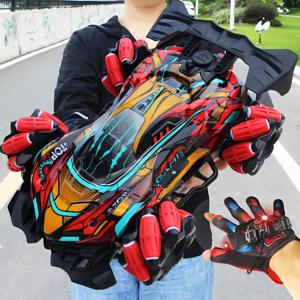 새로운 F1 드리프트 RC 자동차 LED 라이트 휠 음악 2.4G 장갑 제스처 무선 원격 제어 Electrospray 스턴트 자동차 4WD 완구