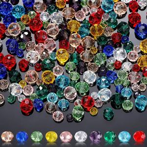 300pcs 라운드 크리스탈 유리 구슬 색상 느슨한 DIY 공예 팔찌, 목걸이 쥬얼리 만들기, 4mm 6mm 8mm