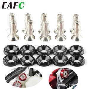 EAFC 자동차 수정 육각 패스너 10 팩 M6 JDM 펜더 와셔 범퍼 엔진 오목 나사 펜더 와셔 라이센스 플레이트 볼트