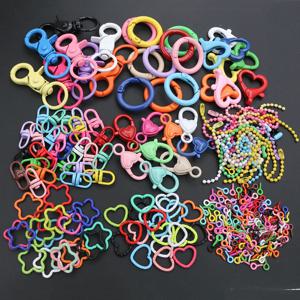 다채로운 혼합 합금 분할 점프 반지 랍스터 걸쇠 Eyelets 나사 핀 키 체인 DIY 쥬얼리 액세서리 용품 만들기