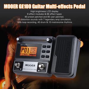 MOOER GE100 기타 멀티 이펙트 프로세서 이펙트 페달(루프 레코드 튜닝 탭 템포 리듬 스케일 및 코드 레슨 기능 포함)