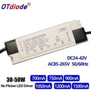 110V 220V 30W 36W 40W 50W LED 드라이버 DC24-42V 700mA 750mA 900mA 1050mA 1200mA 1500mA 깜박임 무료 전원 공급 장치 외부 조명