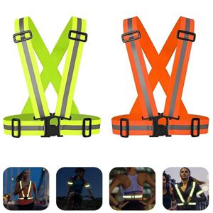 반사 안전 조끼 조정 가능한 탄성 조끼 재킷 Hi Vis 교통 통제용 반사 스트립 러닝 사이클링 걷기