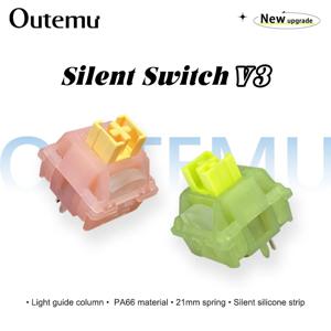 Outemu Silent Peach V3 스위치 Lubed Silent Lemon V3 스위치 기계식 키보드 선형 촉각 5Pin 핫 스왑 PA66 Pre Lubed POM