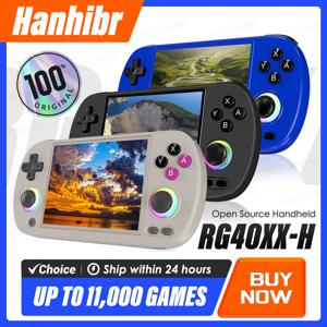 ANBERNIC RG40XX H 휴대용 게임 콘솔 4'' 화면 Linux 시스템 조이스틱 RGB 조명 효과 RG40XXH 비디오 플레이어 Smartpro 선물