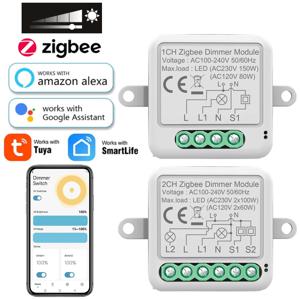 GIRIER 투야 스마트 와이파이 지그비 3.0 조광기 스위치 모듈 지지대, 양방향 제어 조광기 스위치, 알렉사 구글 홈과 호환 가능