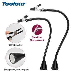 Toolour 마그네틱 유연한 구즈넥 암, 악어 클립, 납땜용 PCB 거치대 4 개, 제 3 의 손 도구, 2 개