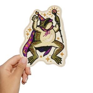 1PC 마법사 두꺼비 수 놓은 패치 아이언 의류 모자 가방 자 켓에 대 한 패치에 바느질 DIY 선물 뜨거운 접착제와 재미 있은 마술 배지
