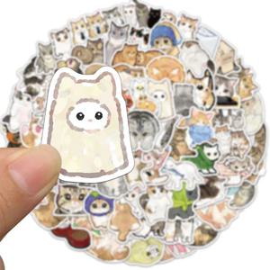 77Pcs 만화 고양이 스티커 절묘한 동물 계정 재료 전화 케이스 노트북 가방 물 컵 방수 스티커