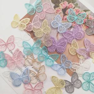 20 개/몫 4.5*3.5cm 수 놓은 메쉬 나비 천 패치 의류 바느질 용품에 대 한 Appliques DIY 헤어 클립 액세서리